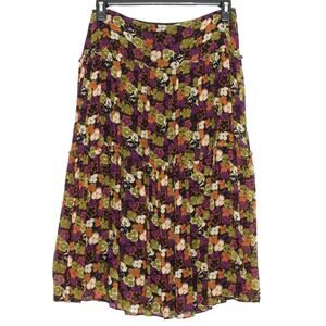 Silk Skirt Floral Midi Whimsigoth Fairy Forest Hippie Boho Cottage Witchy 70s 10